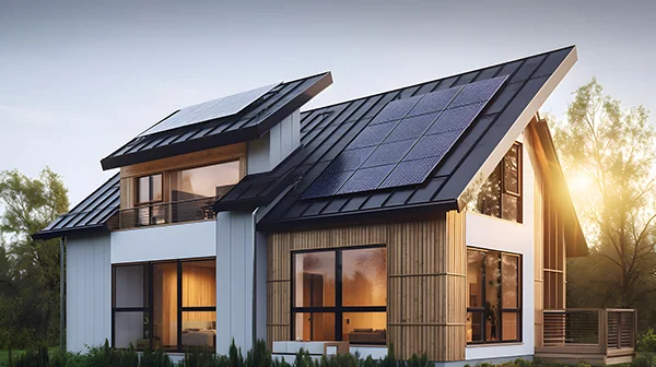 Ein modernes Privathaus in NRW mit einer Photovoltaikanlage von Brücken Energie aus Euskirchen 